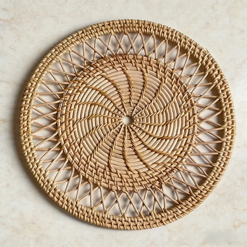 Rattan Plant Basket - Nampan Rotan Bulat Anyaman Gantung Dinding