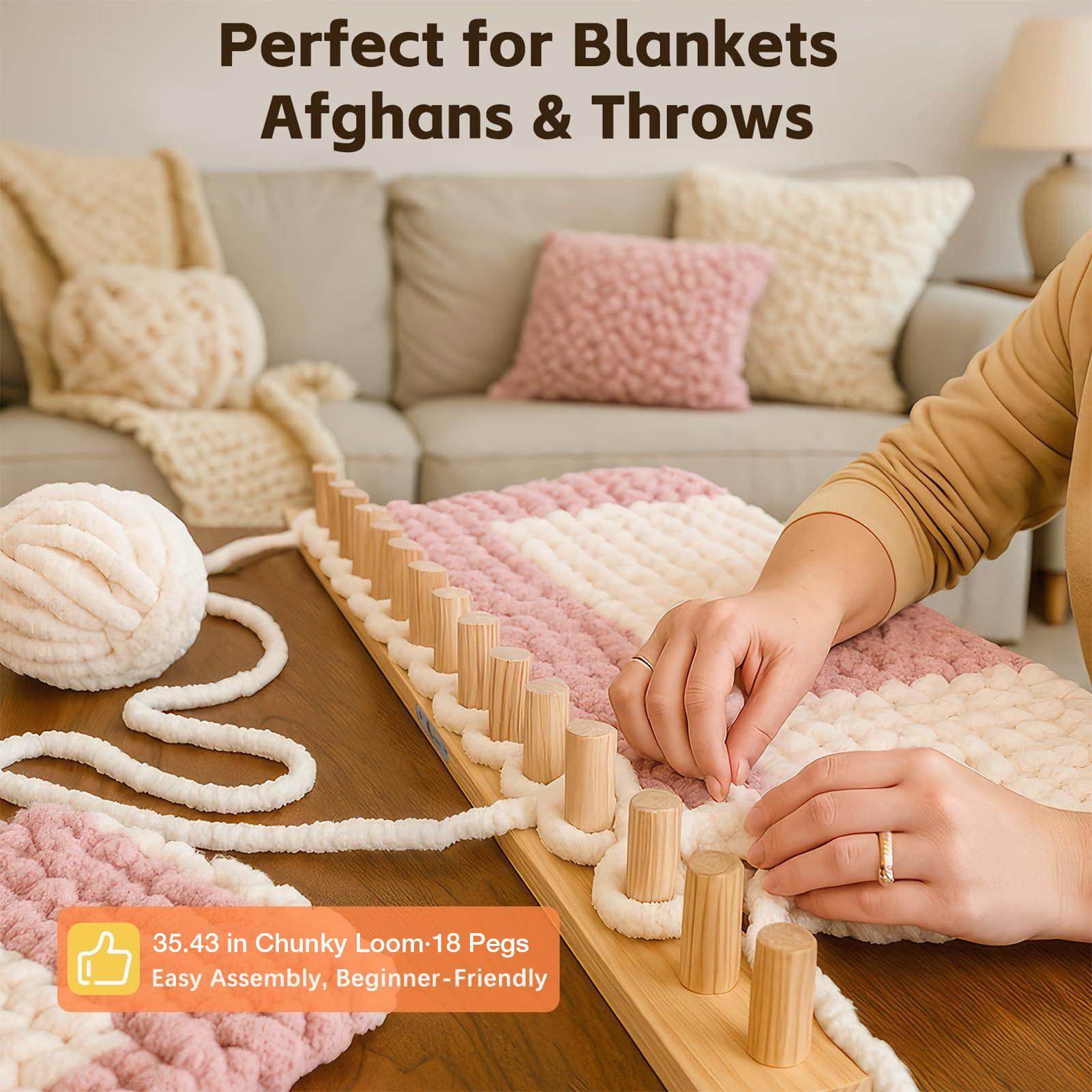 Yarn Home Decor - Alat Rajut Benang Kayu 35 Inci,