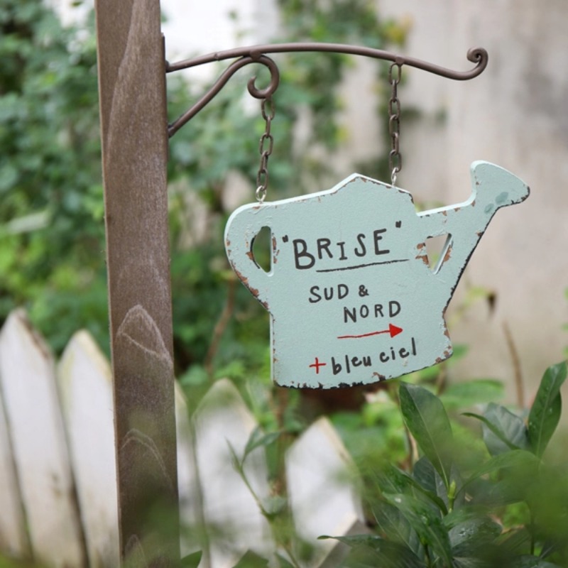 Wooden Letter Sign - Tanda Taman Rustic - Plakat Logam/Kayu