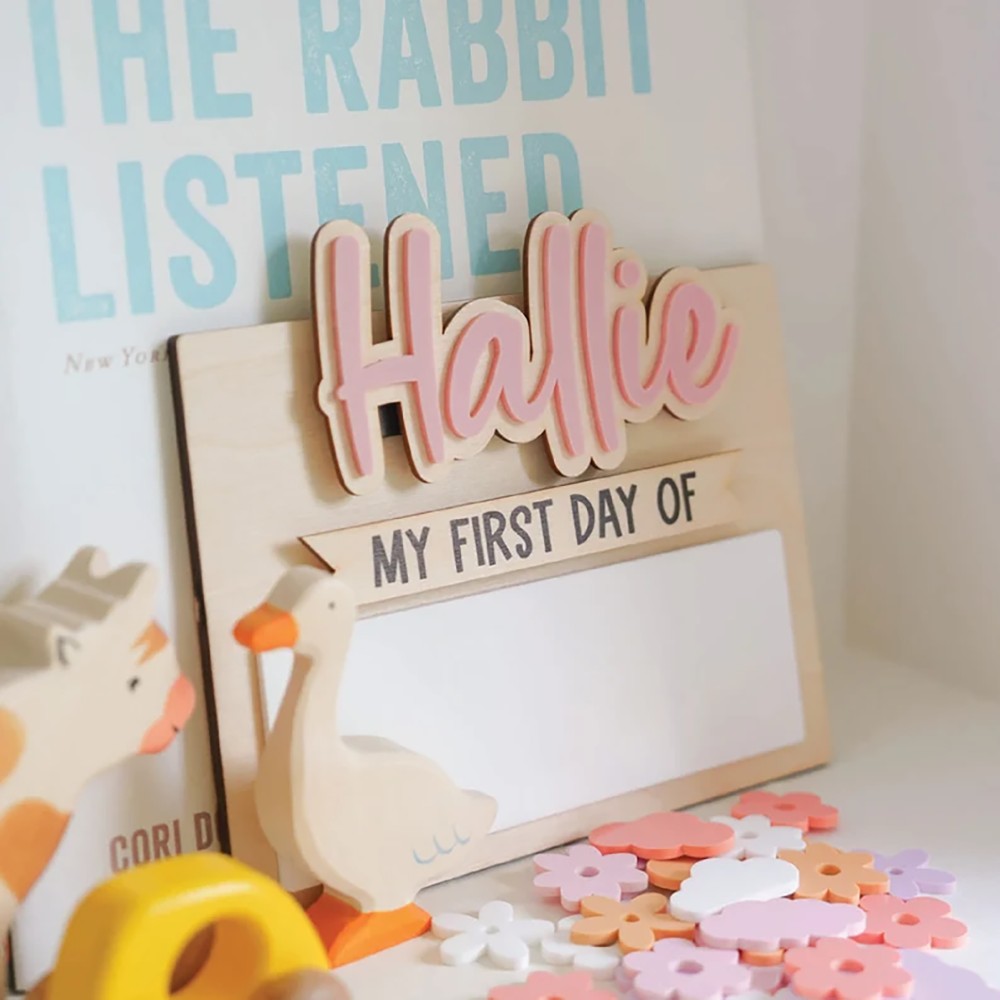 Home Decor Rustic - 1 Buah Plakat Nama Kayu Sekolah