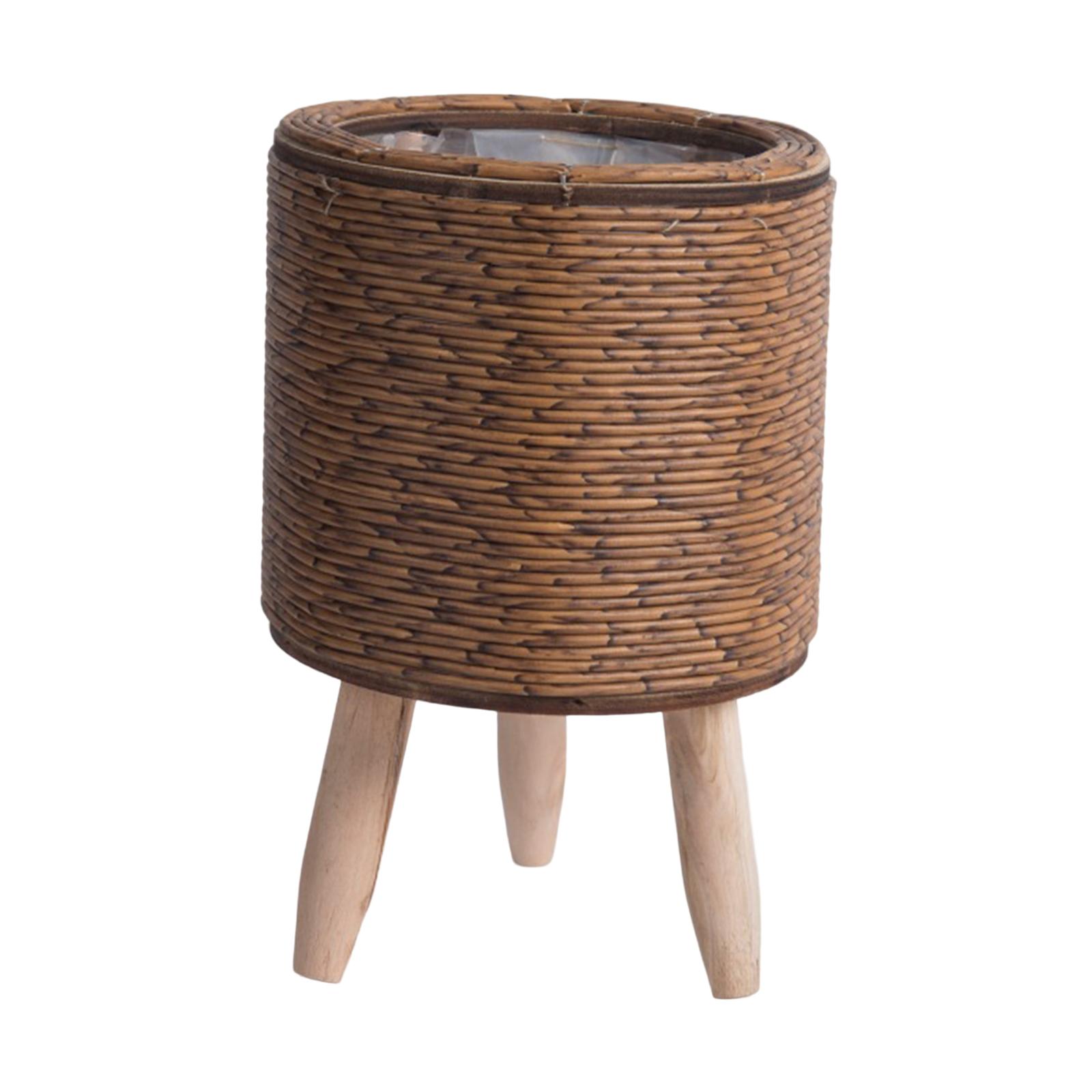 Rattan Plant Basket - 2x Keranjang Anyaman Berkaki untuk Pajangan