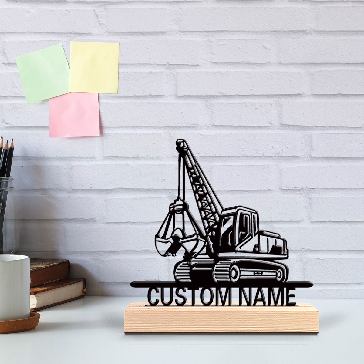 Wooden Letter Sign - 1pc Patung Traktor Custom Huruf Timah,