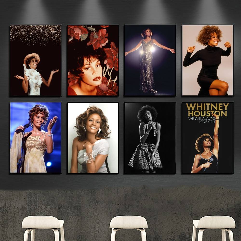 Home Decor Houston - Stiker Poster Penyanyi Whitney Houston Kualitas