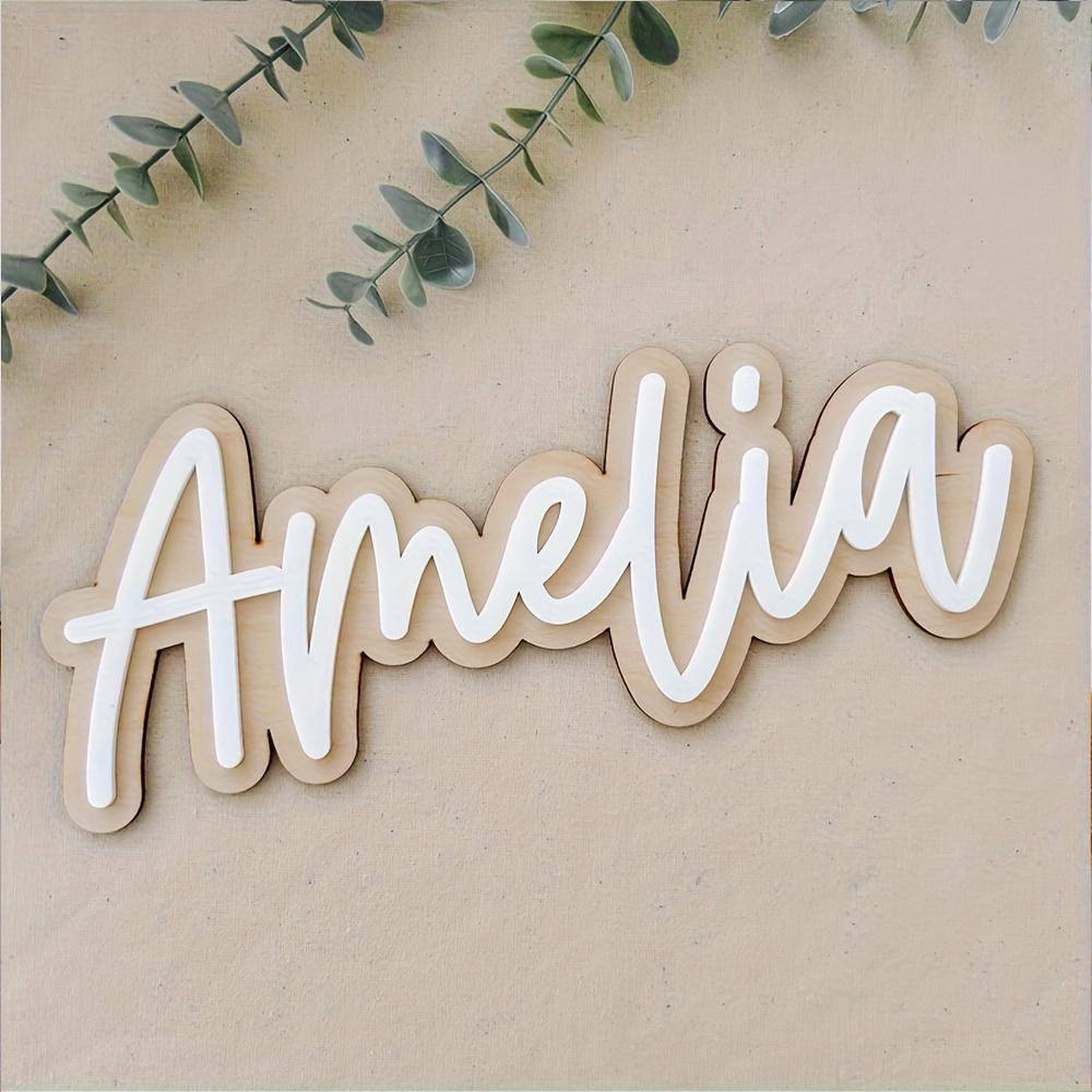 Wooden Letter Sign - Plakat Nama Kayu Dua Lapis yang