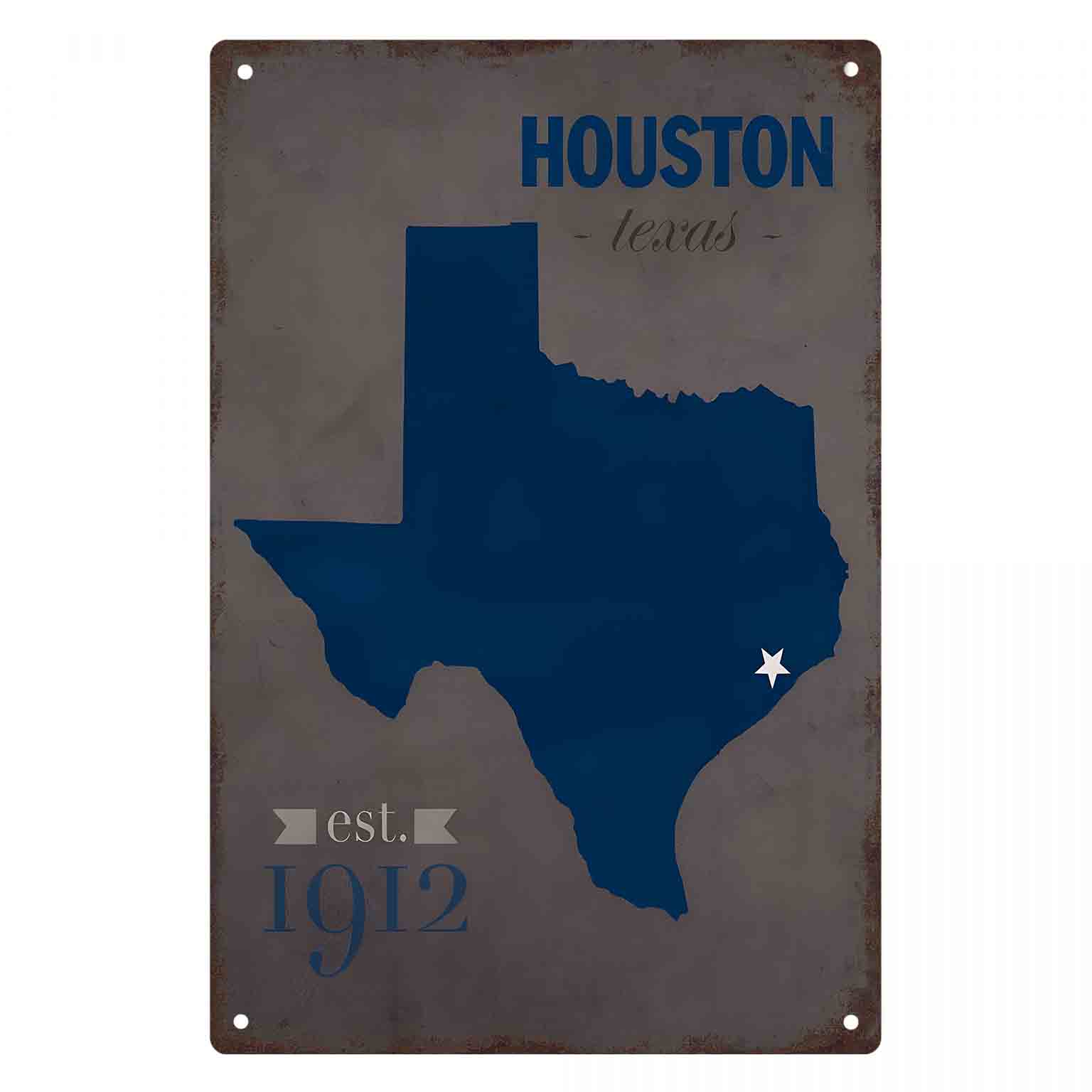 Home Decor Houston - 2D FLAT 1pc Peta Biru Houston