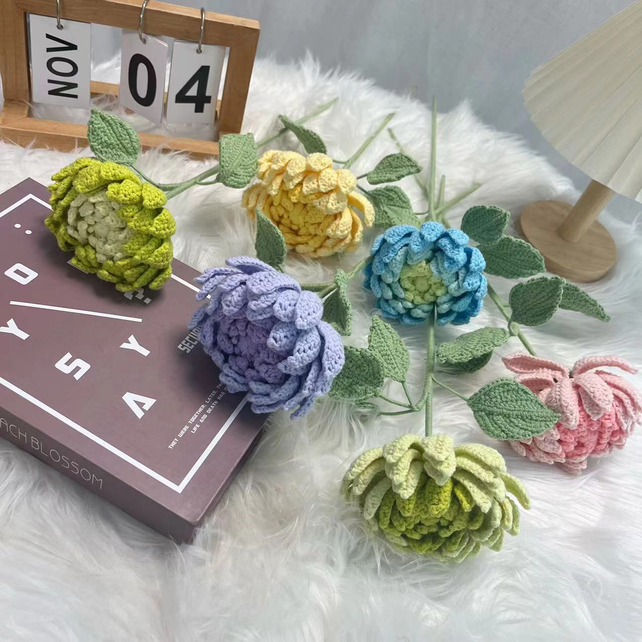 Yarn Home Decor - Buket Bunga Rajut Buatan Tangan Dahlia,