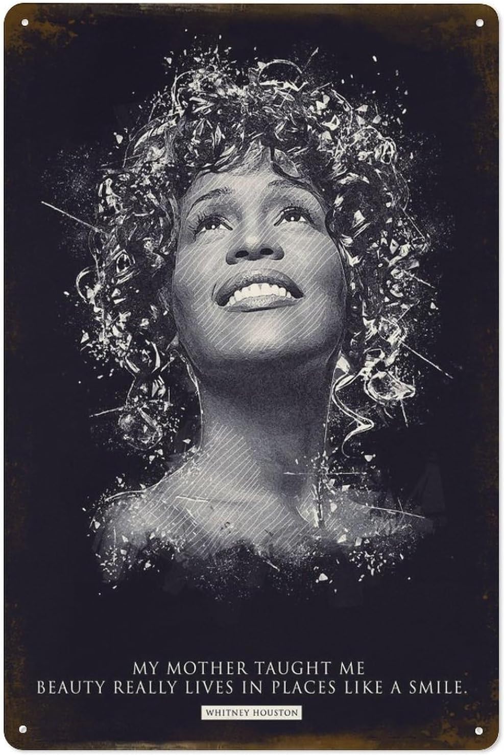 Home Decor Houston - Poster Tanda Logam dengan Kutipan Whitney