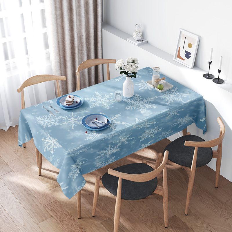 Home Decor Online Shopping - Taplak Meja Makan Kepingan Salju Dekorasi
