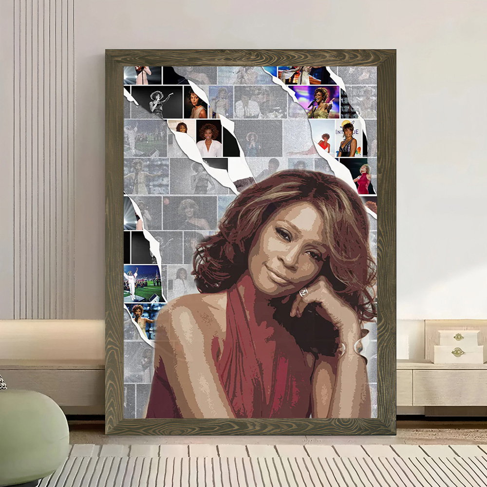 Poster Kanvas Whitney Houston  - Home Decor Houston ulasan dan harga