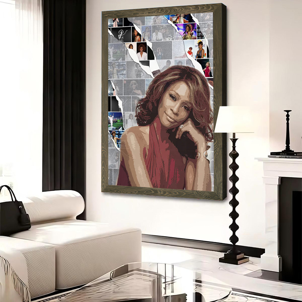 Poster Kanvas Whitney Houston  - Home Decor Houston ulasan dan harga