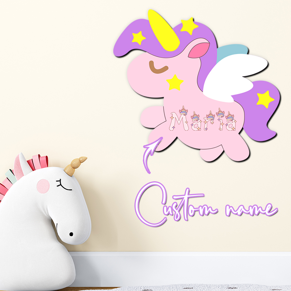 Papan Nama Unicorn Kayu Custom - Wooden Letter Sign ulasan dan harga