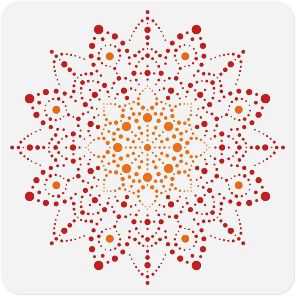 Templat Stensil Mandala Titik  - Home Decor Wall Tiles ulasan dan harga