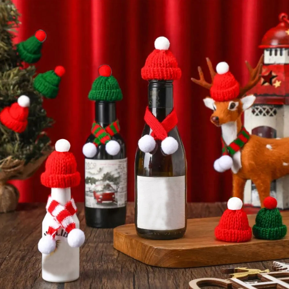 10 buah topi rajut Natal Mini  - Yarn Home Decor ulasan dan harga