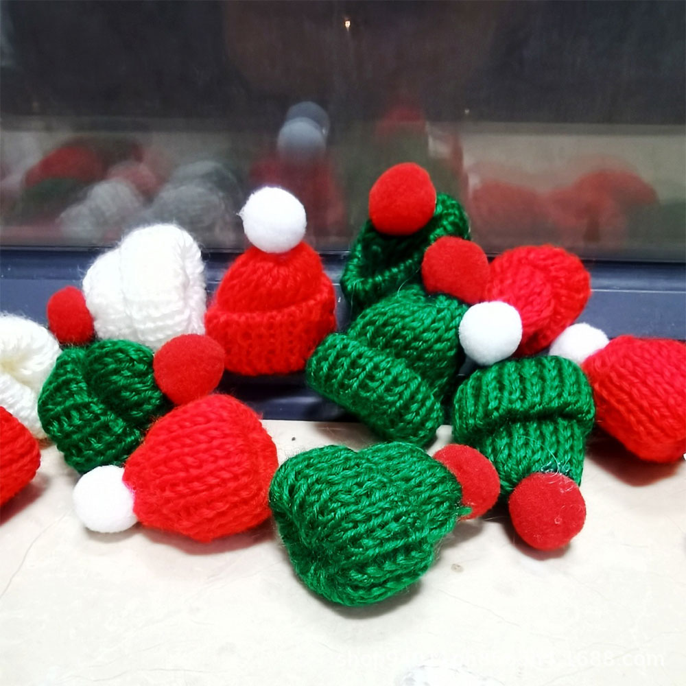 10 buah topi rajut Natal Mini  - Yarn Home Decor ulasan dan harga