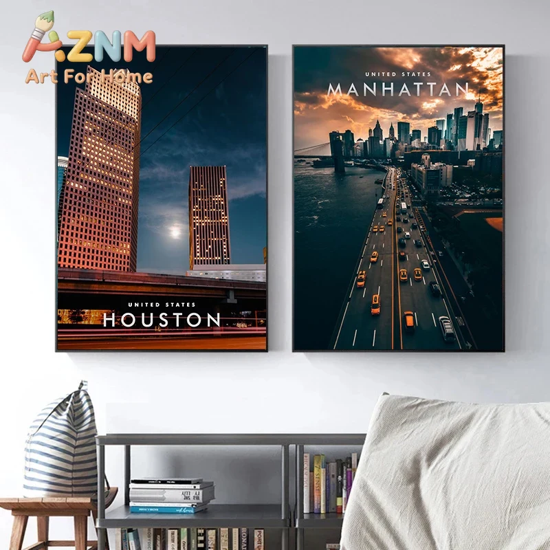 Poster Pemandangan Kota di Ame - Home Decor Houston ulasan dan harga