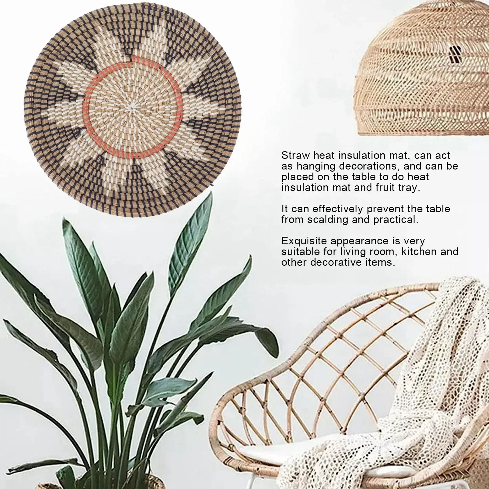 Ornamen Dinding Rumput Bundar  - Rattan Plant Basket ulasan dan harga