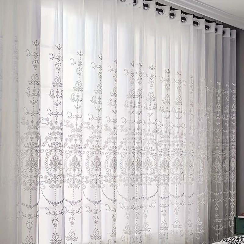 1 Buah Tirai Tipis Bordir Puti - Yarn Home Decor ulasan dan harga