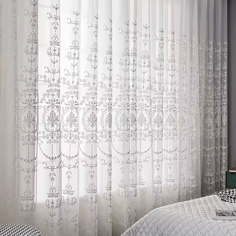 1 Buah Tirai Tipis Bordir Puti - Yarn Home Decor ulasan dan harga