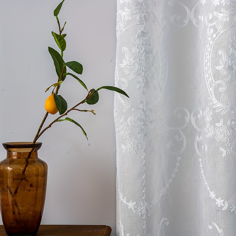 1 Buah Tirai Tipis Bordir Puti - Yarn Home Decor ulasan dan harga