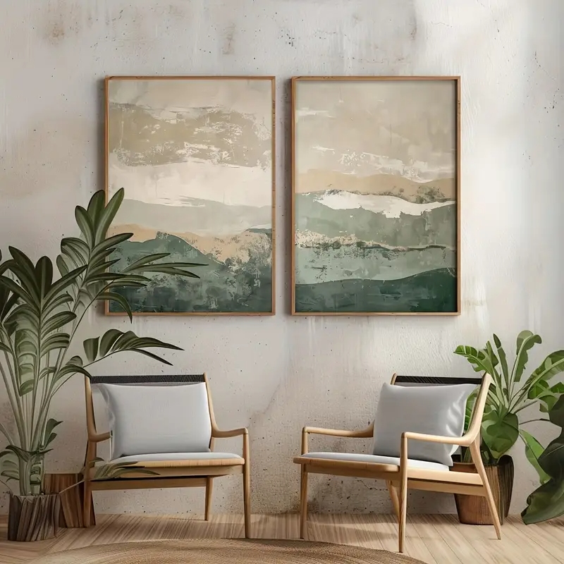 2 Buah/Set Poster Seni Dinding - Home Decor Korea ulasan dan harga