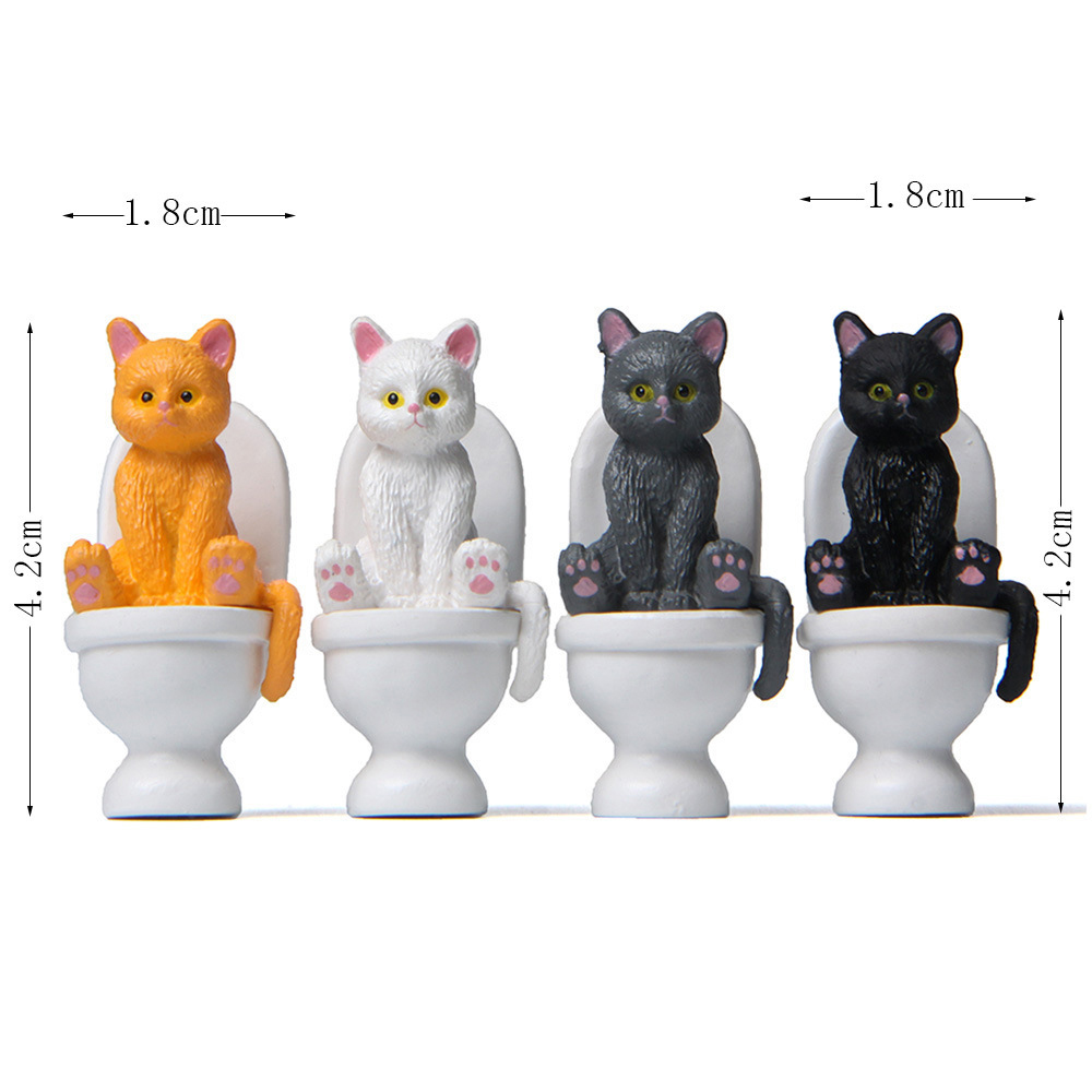 Kucing duduk di patung Toilet  - Home Decor Korea ulasan dan harga