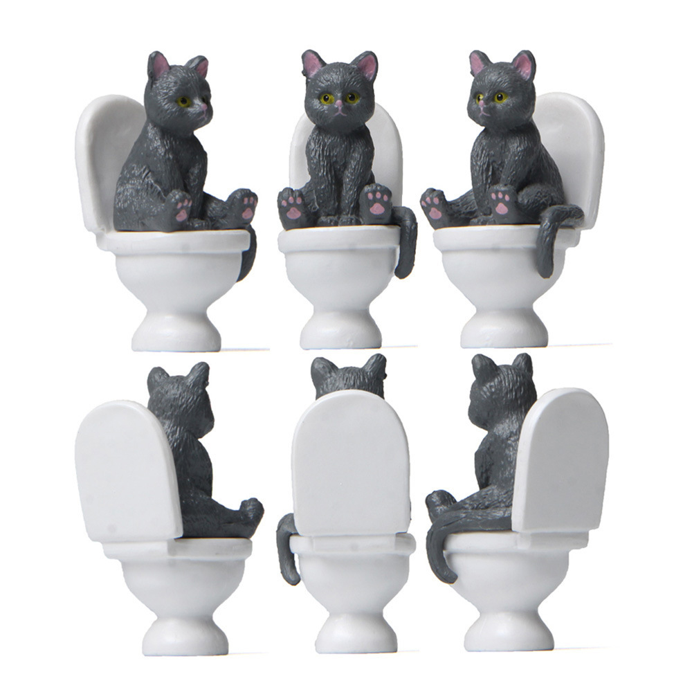 Kucing duduk di patung Toilet  - Home Decor Korea ulasan dan harga