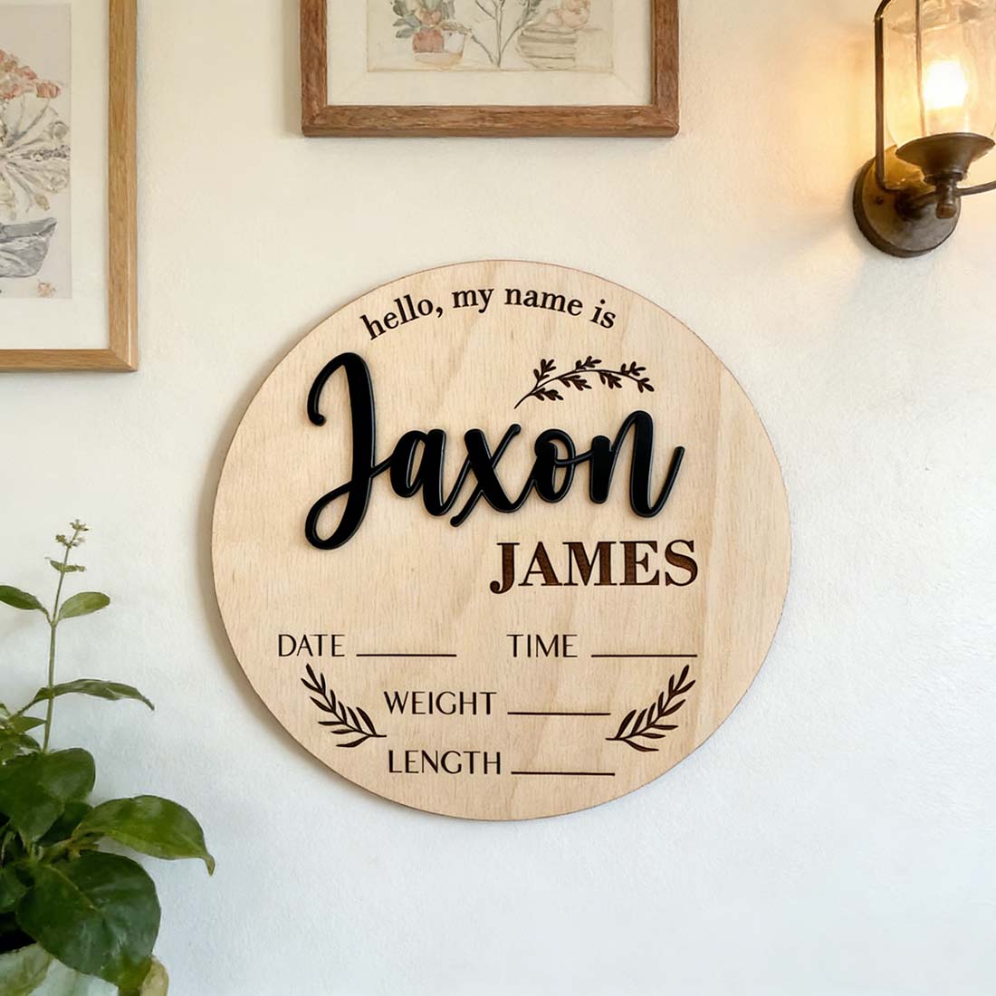 1 Buah Tanda Pengumuman Bayi K - Home Decor Rustic ulasan dan harga