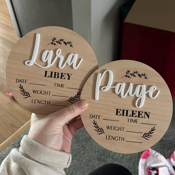 1 Buah Tanda Pengumuman Bayi K - Home Decor Rustic ulasan dan harga