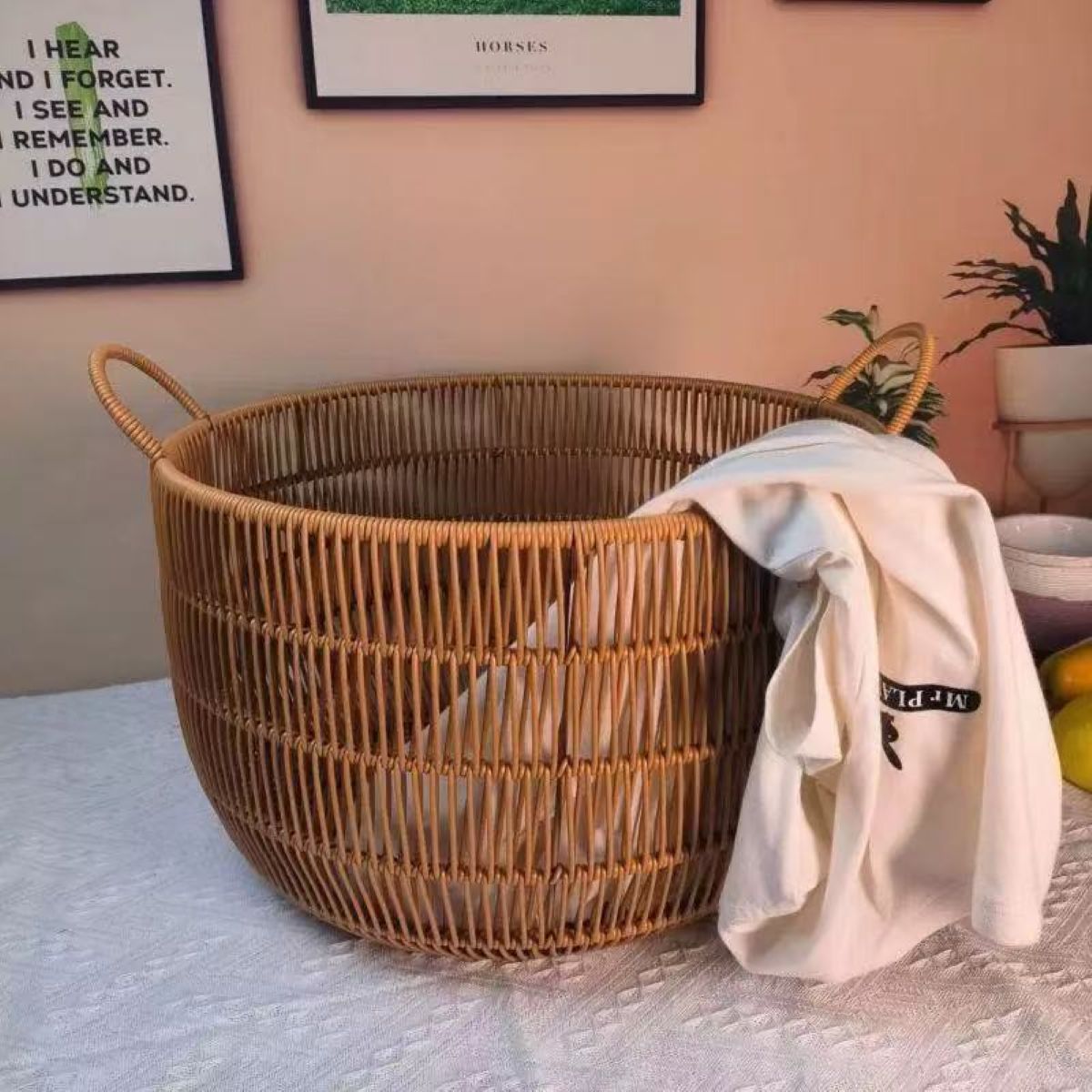 Keranjang Penyimpanan Anyaman  - Rattan Plant Basket ulasan dan harga