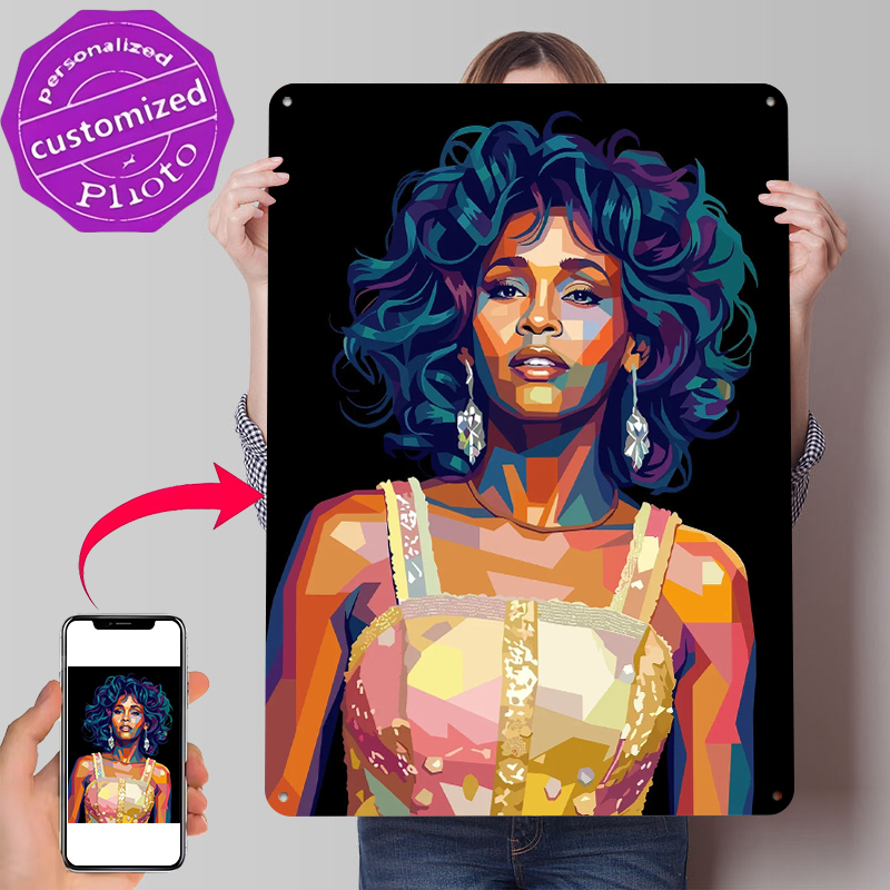 Poster Logam Potret Seni Pop W - Home Decor Houston ulasan dan harga
