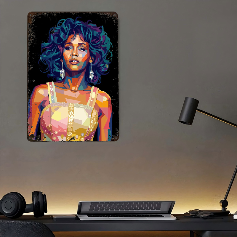 Poster Logam Potret Seni Pop W - Home Decor Houston ulasan dan harga