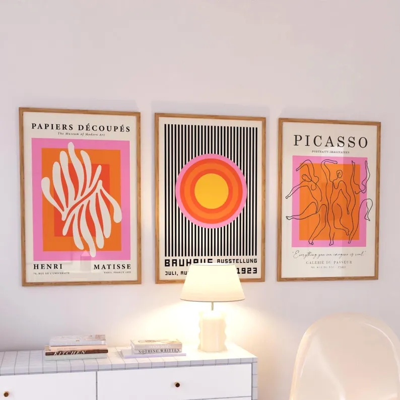 3 Buah Gambar Poster Lukisan K - Home Decor On Wall ulasan dan harga