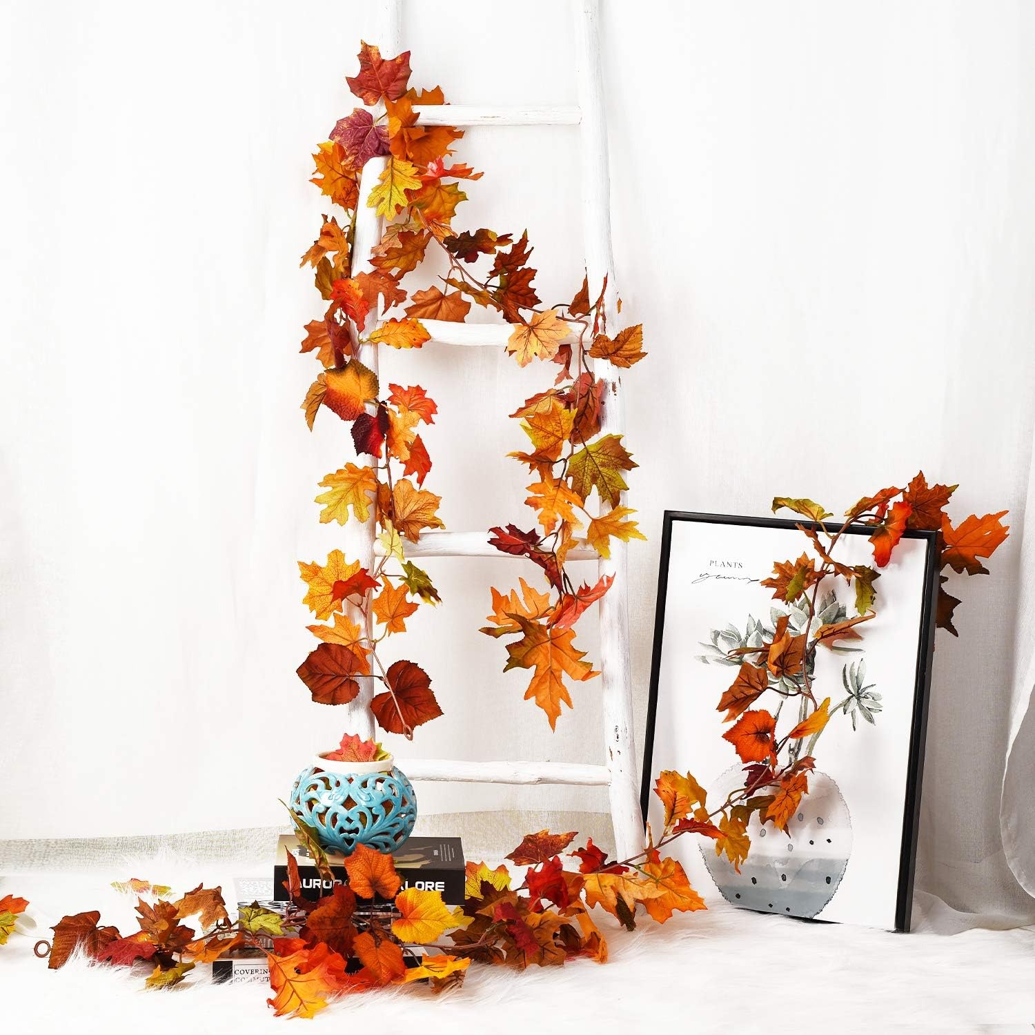2M Karangan Bunga Daun Maple B - Rattan Plant Basket ulasan dan harga