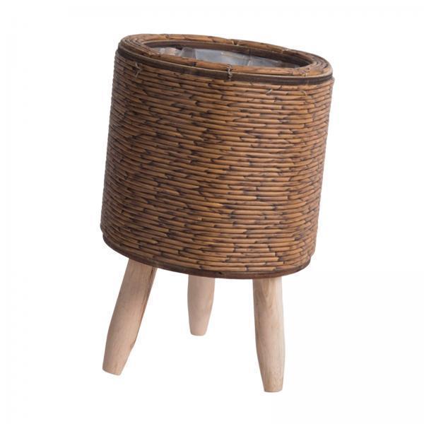 2x Keranjang Anyaman Berkaki u - Rattan Plant Basket ulasan dan harga