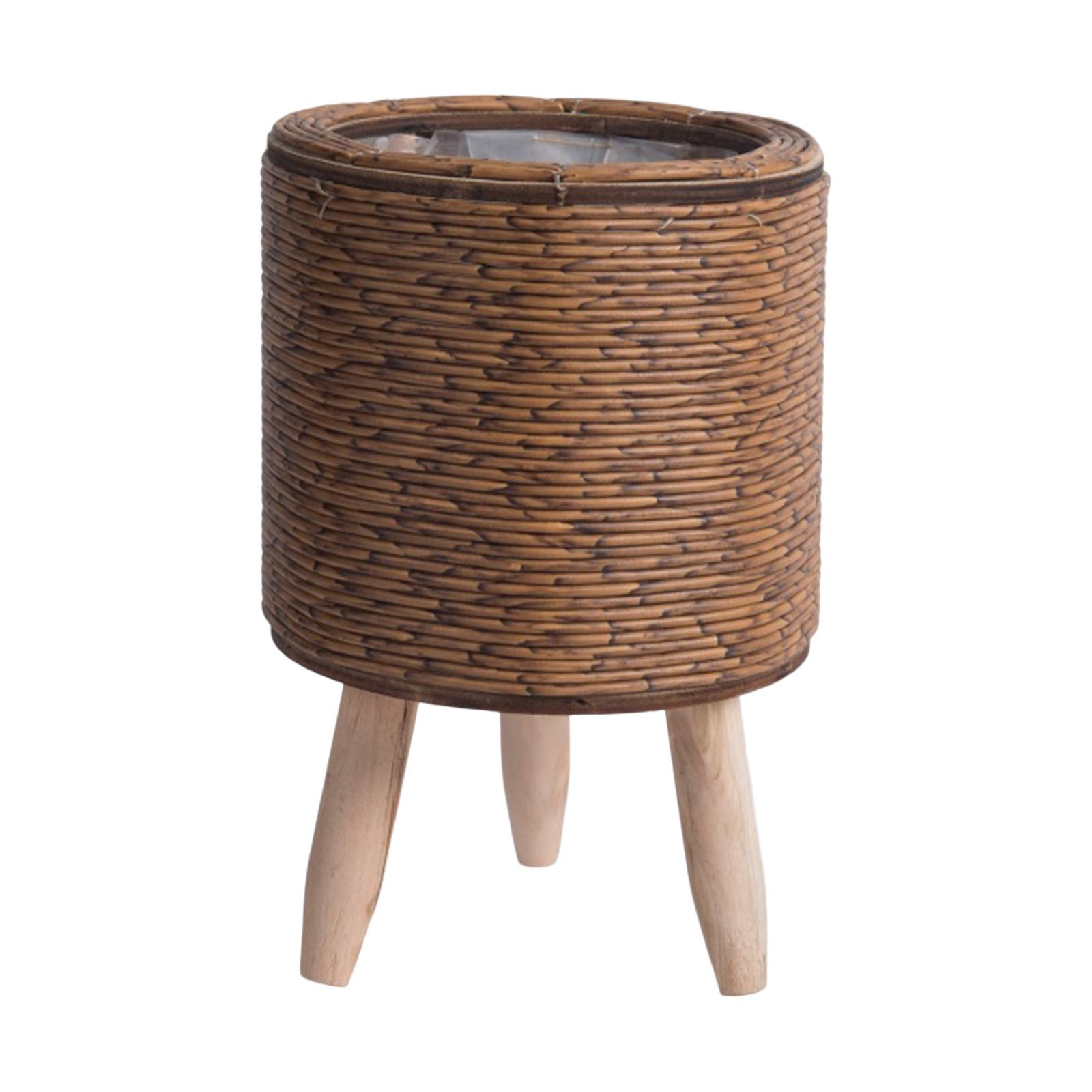 2x Keranjang Anyaman Berkaki u - Rattan Plant Basket ulasan dan harga