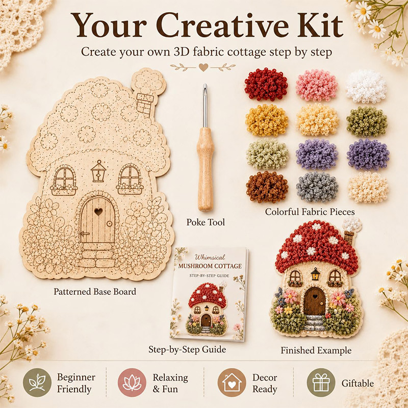 Kit DIY Seni Poke Rumah Jamur  - Home Decor Inspo ulasan dan harga