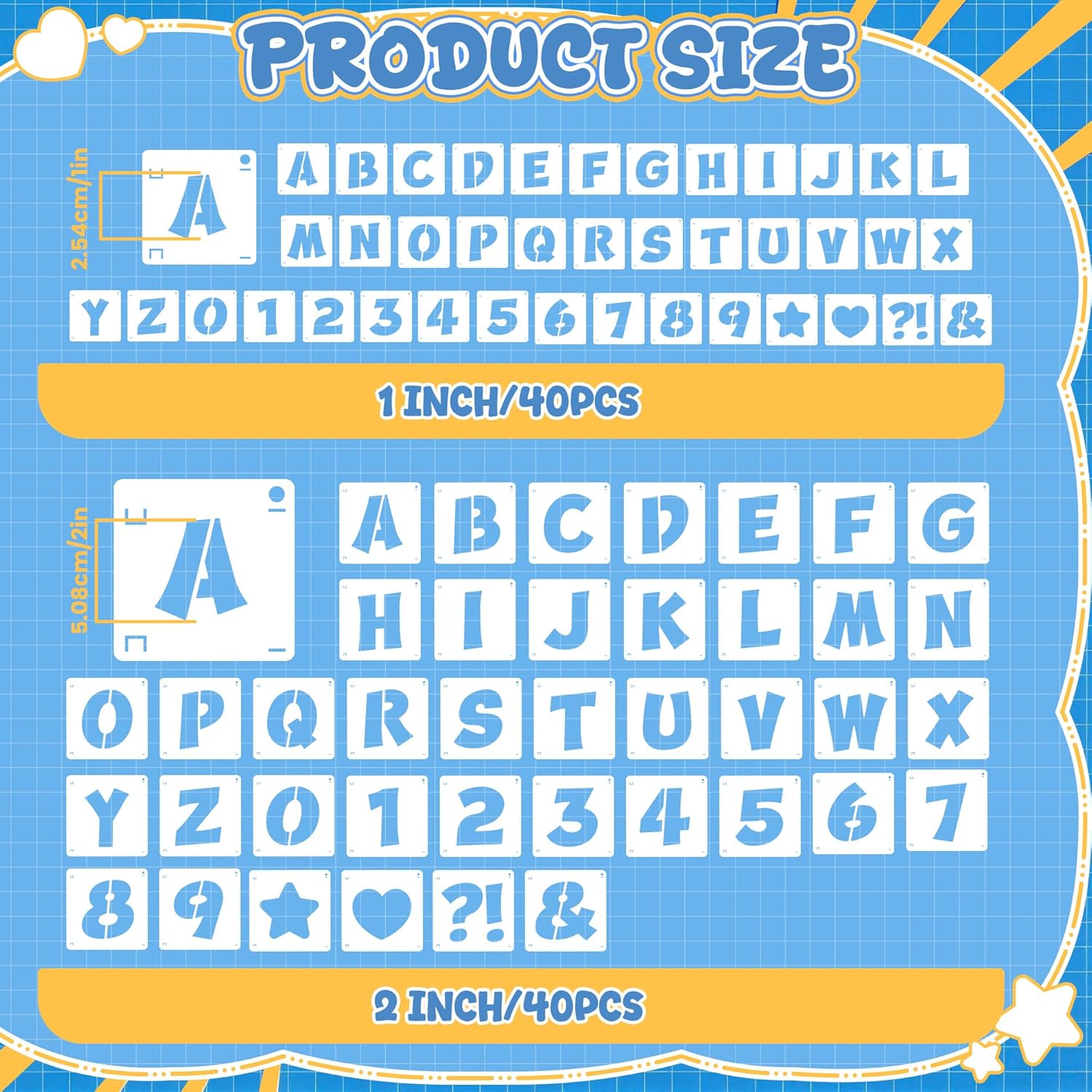 80Pcs Stensil Huruf dan Angka  - Wooden Letter Sign ulasan dan harga