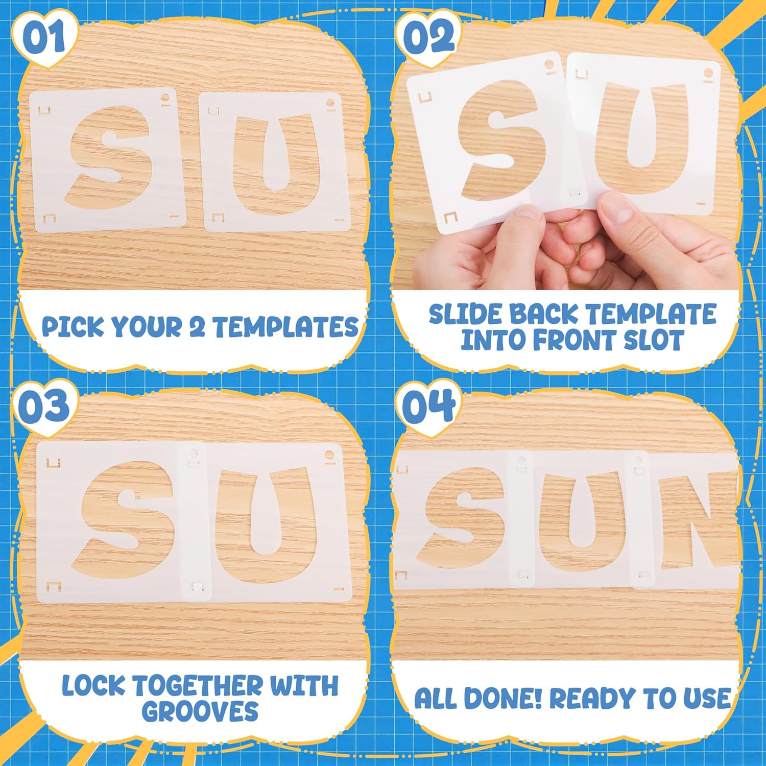 80Pcs Stensil Huruf dan Angka  - Wooden Letter Sign ulasan dan harga