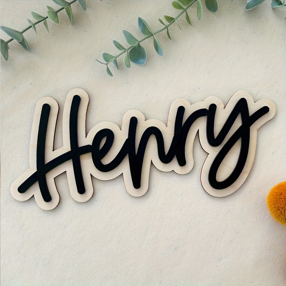 Plakat Nama Kayu Dua Lapis yan - Wooden Letter Sign ulasan dan harga