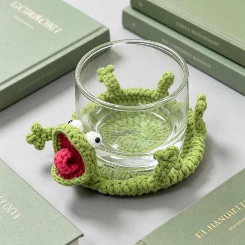 Alas Cangkir Kadal Rajutan Kre - Yarn Home Decor ulasan dan harga