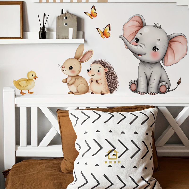 Stiker Dinding Hewan Kartun-St - Home Decor Wall Tiles ulasan dan harga