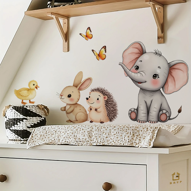 Stiker Dinding Hewan Kartun-St - Home Decor Wall Tiles ulasan dan harga