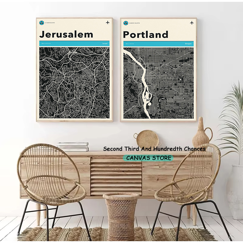 Seni Peta Minimalis AMSTERDAM  - Home Decor Houston ulasan dan harga