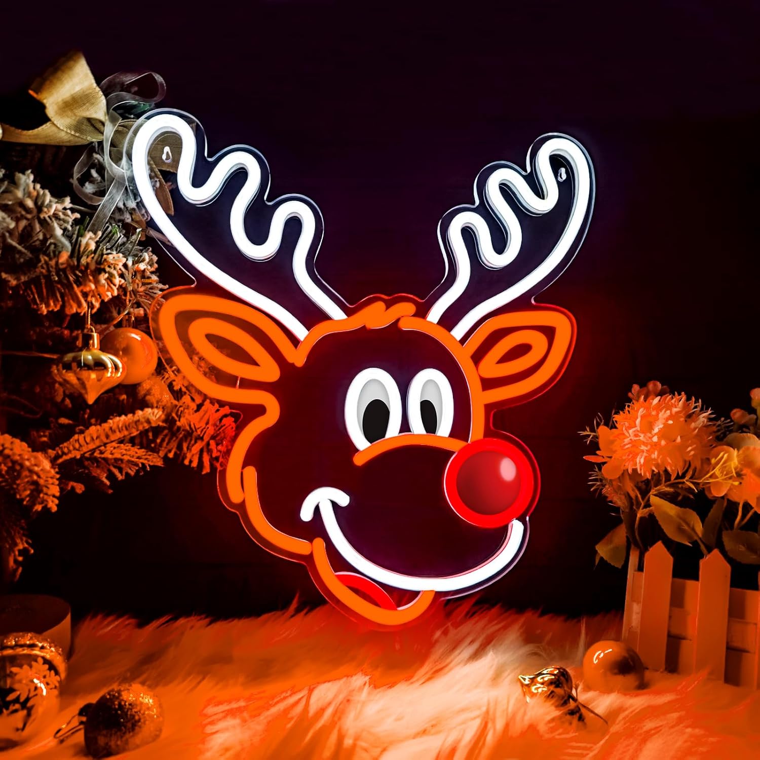 Lampu Neon Rusa Natal Lucu den - Home Xmas Decor Ideas ulasan dan harga