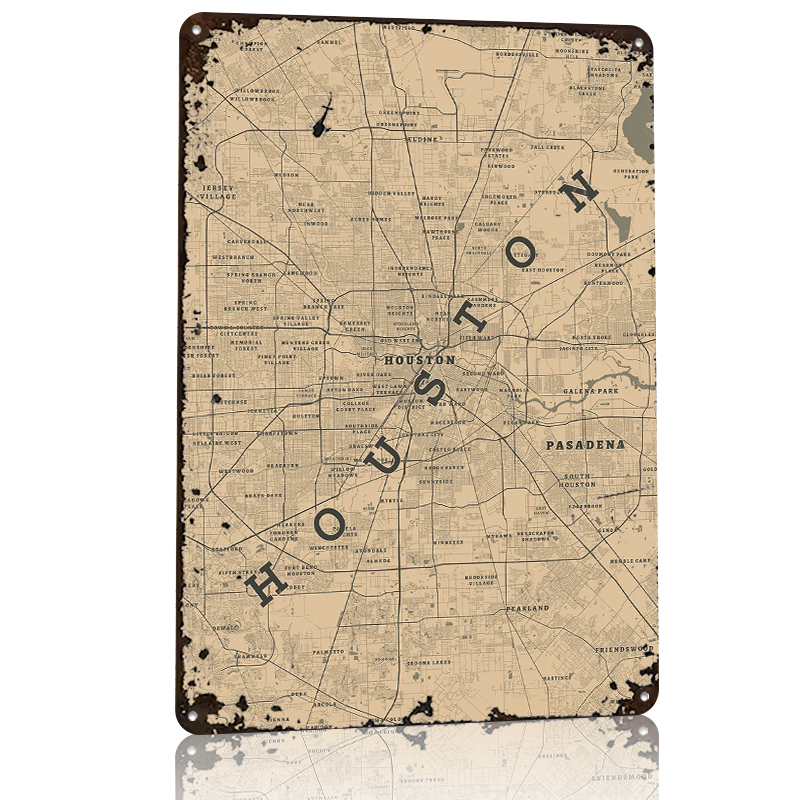 Poster Logam Houston Texas, Se - Home Decor Houston ulasan dan harga