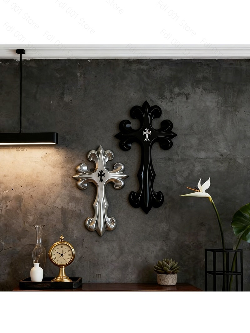 Dekorasi dinding salib hitam p - Home Decor White ulasan dan harga