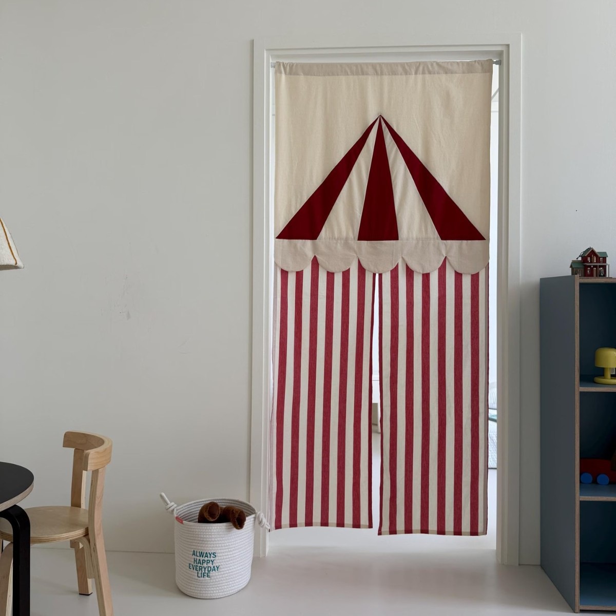 Tirai Pintu Bergaris Gaya Sirk - Home Decor Korea ulasan dan harga