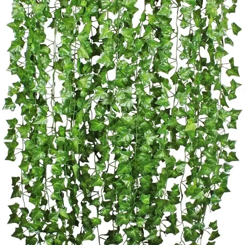 Hijau Buatan Daun Ivy Rotan Da - Rattan Plant Basket ulasan dan harga