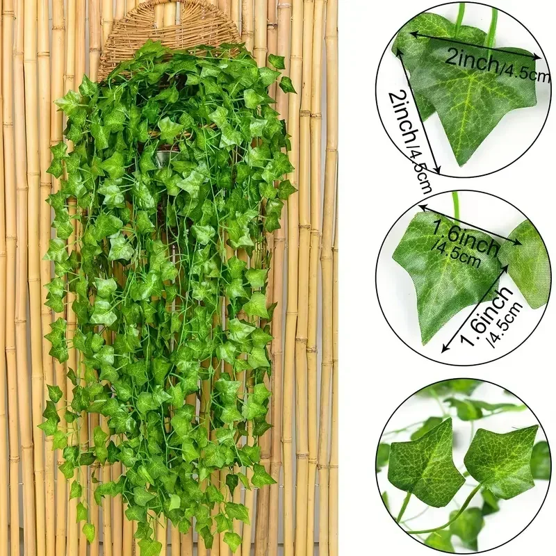 Hijau Buatan Daun Ivy Rotan Da - Rattan Plant Basket ulasan dan harga