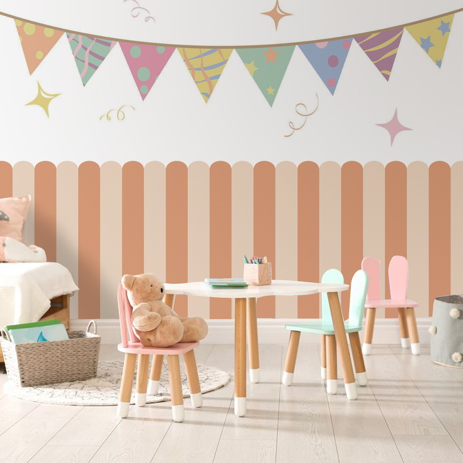 Wallpaper Busur Bergaris Verti - Home Decor Wall Tiles ulasan dan harga